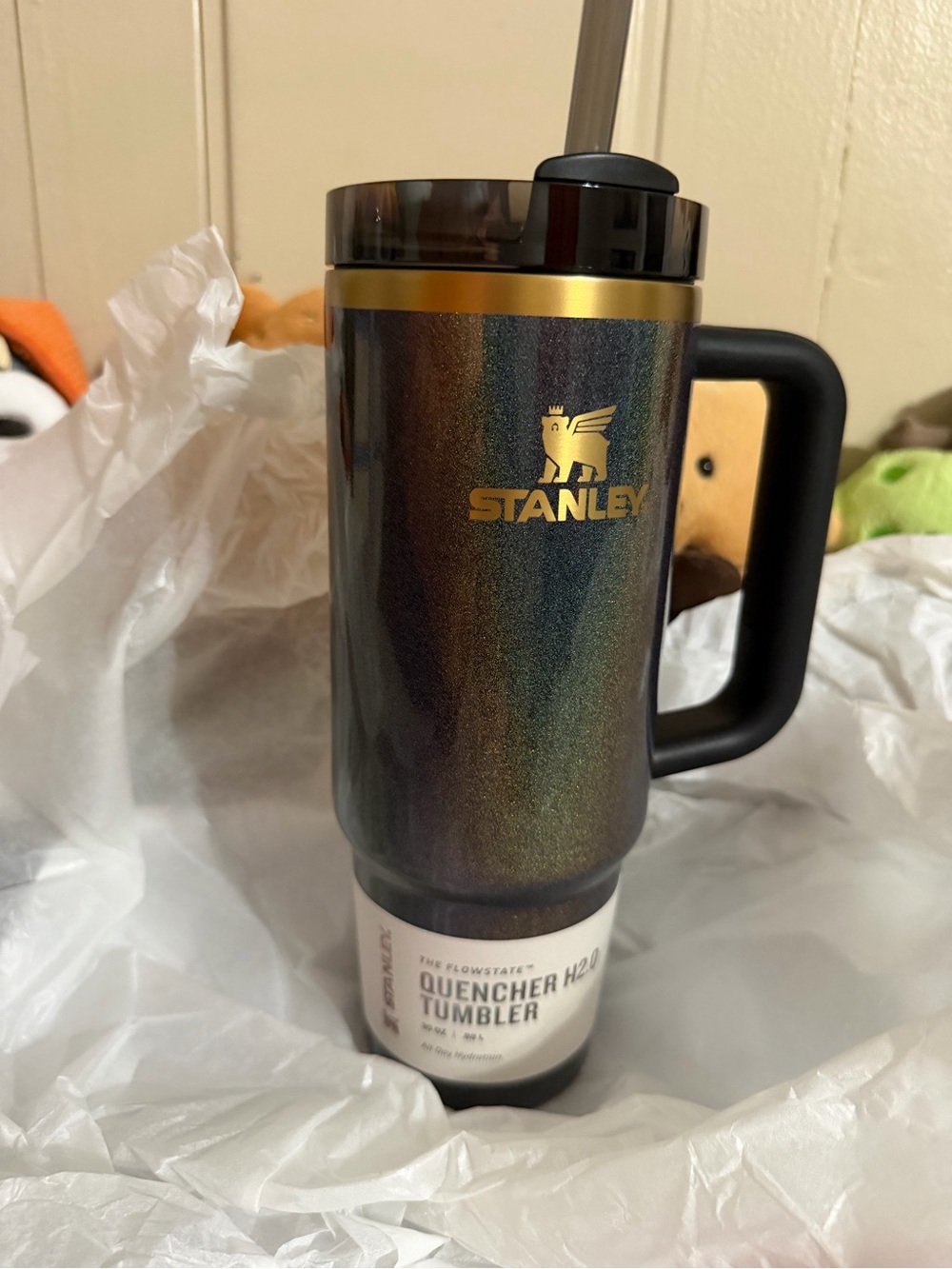 Stanley Iridescent Multi-Color Tumbler with Gold Logo and Trim
